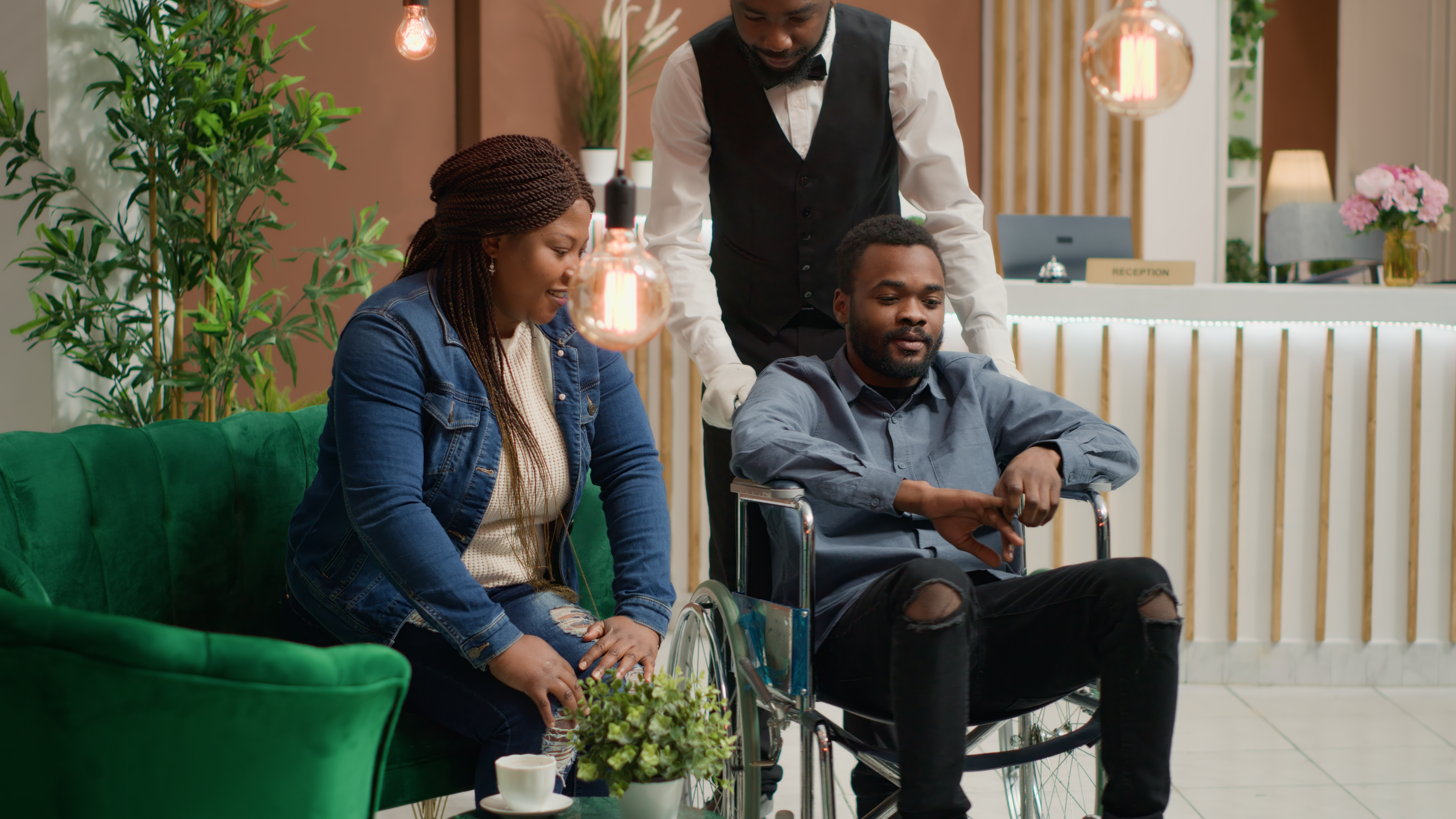 Caregiver providing services to elderly client